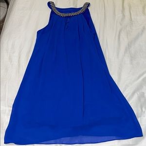 blue dress with beading